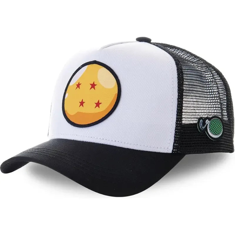 Dragon Ball Son Goku muška hip-hop kapa s letećim vrhom, ljetna kapa s izbočenim vrhom, muška kapa s vezom, kapa s mrežastim podstavom, podesiva trucker kapa, sunčana vizira