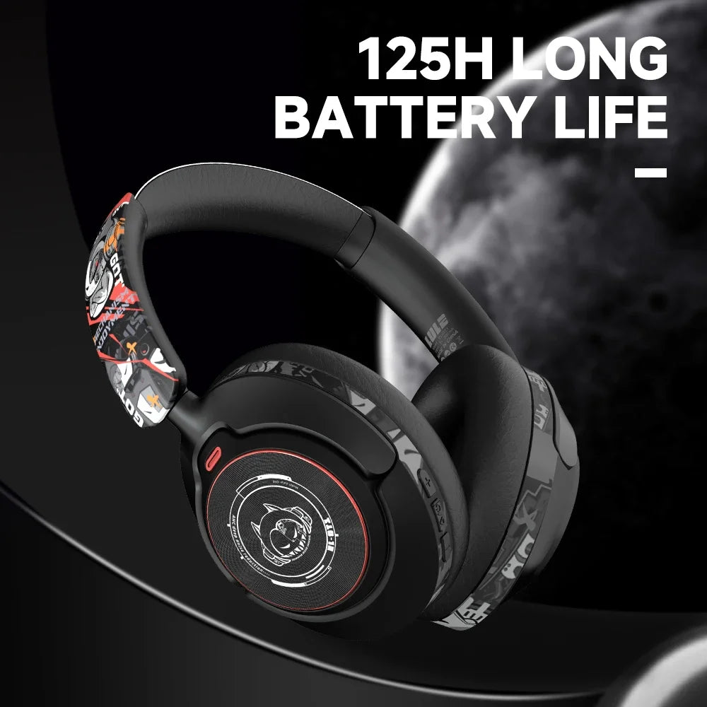 ANC hybride suppression Active du bruit sans fil Bluetooth 5.4 casque avec micro sur l'oreille jeux casque avec Hifi basses profondes