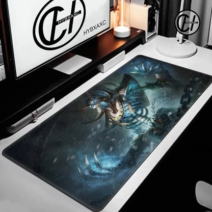 World of Warcraft Lich King-muismat voor pc, HD-anime gamingaccessoires, toetsenbord- en muismat voor laptop, XXL gamekast-bureaumatkleed