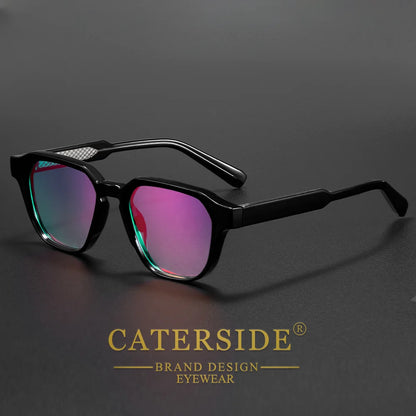 CATERSIDE férfi és női divatos, négyzet alakú keretes napszemüveg, mindennapi viseletre, UV400 védelemmel, PC keret, propionát, tűszerű szárak