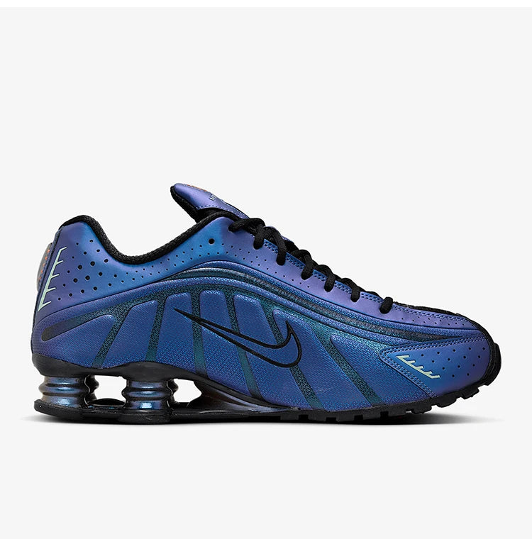 Nike Shox R4 da uomo, scarpe da corsa alla moda con ammortizzazione a cuscino d'aria, modello basso HQ3446-001