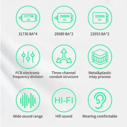 KZ AS16 Pro In Ear Earphones 16BA Balanced Armature HIFI Bass Monitor Headphones Noise Cancelling Earbuds Sport Headset AS12 ZSX