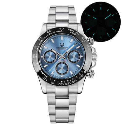 Watchdives WD16500 V2 Quartz Watch VK63 Sweep Sports Chronograph Watches Sapphire AR Coating BGW9 Luminous Waterproof Watches