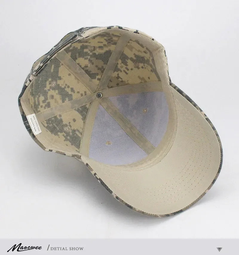Casquettes de baseball camouflage pour homme, casquette tactique anti-UV, ajustable, style militaire, camouflage, airsoft, chasse, camping, randonnée, pêche