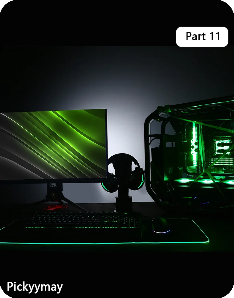 Velika RGB podloga za gaming miš, LED podloga za miš, gamerska podloga za stol, podloga za PC stol, RGB podloga za tipkovnicu XXL 90x40cm