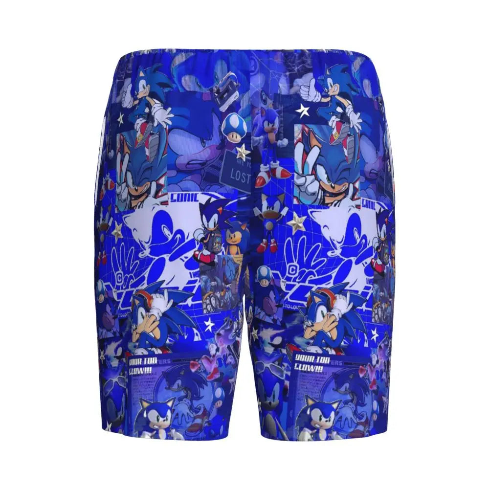Custom Shadow The Hedgehog Sonic Poster Short Pajama Pants Men Sleepwear Sleep Lounge Bottom Shorts Sleeping Pants
