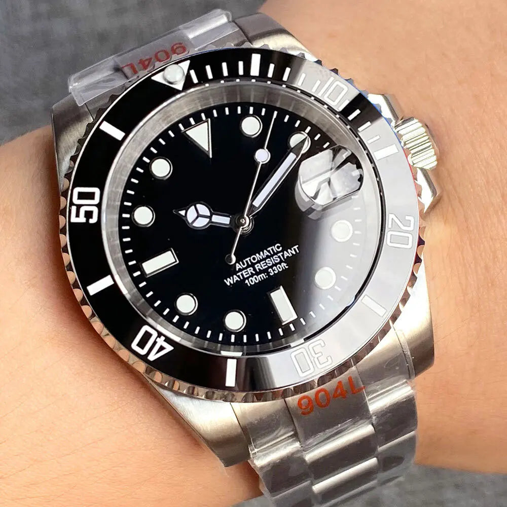 200m wasserdichte Miyota 8215 Automatikuhr für Herren, Taucheruhr, 40mm, mechanisches Uhrwerk, Leuchtanzeige, Jubilee-Armband, Glide-Lock-Schließe