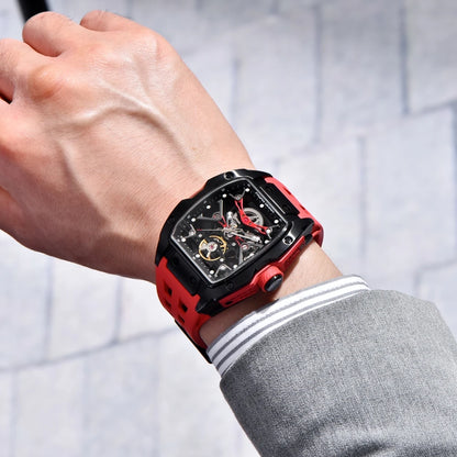PAGANI DESIGN 42 mm-es új Alien modell, átlátszó hátlapos, átlátszó szerkezetű luxus férfi karóra, zafírüveges, automata férfi karóra