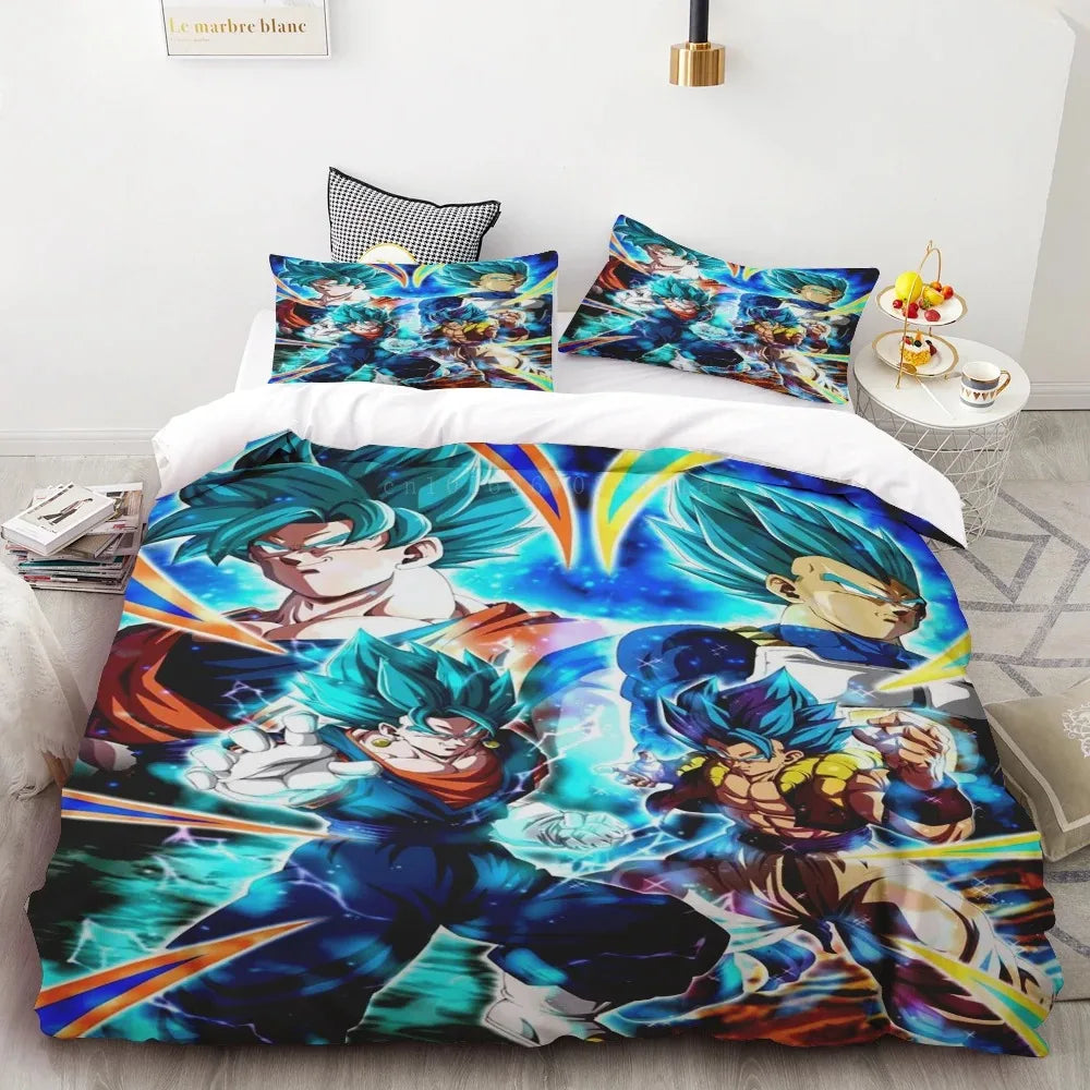 Komplet pościeli Goku Dragon Ball dla nastolatków, poszwa na kołdrę dla dzieci i chłopców, idealny prezent, dekoracja sypialni Queen King