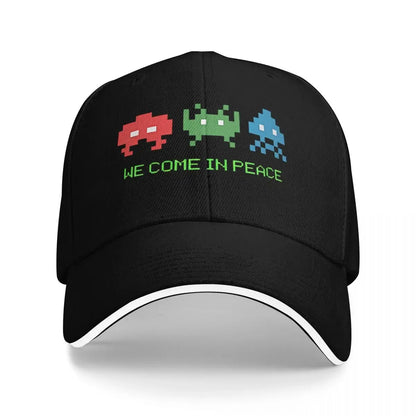 2026 Space Invaders Shooting Video Game We Come In Peace Durable for All Seasons Cap Female Women's Cap Summer 2025