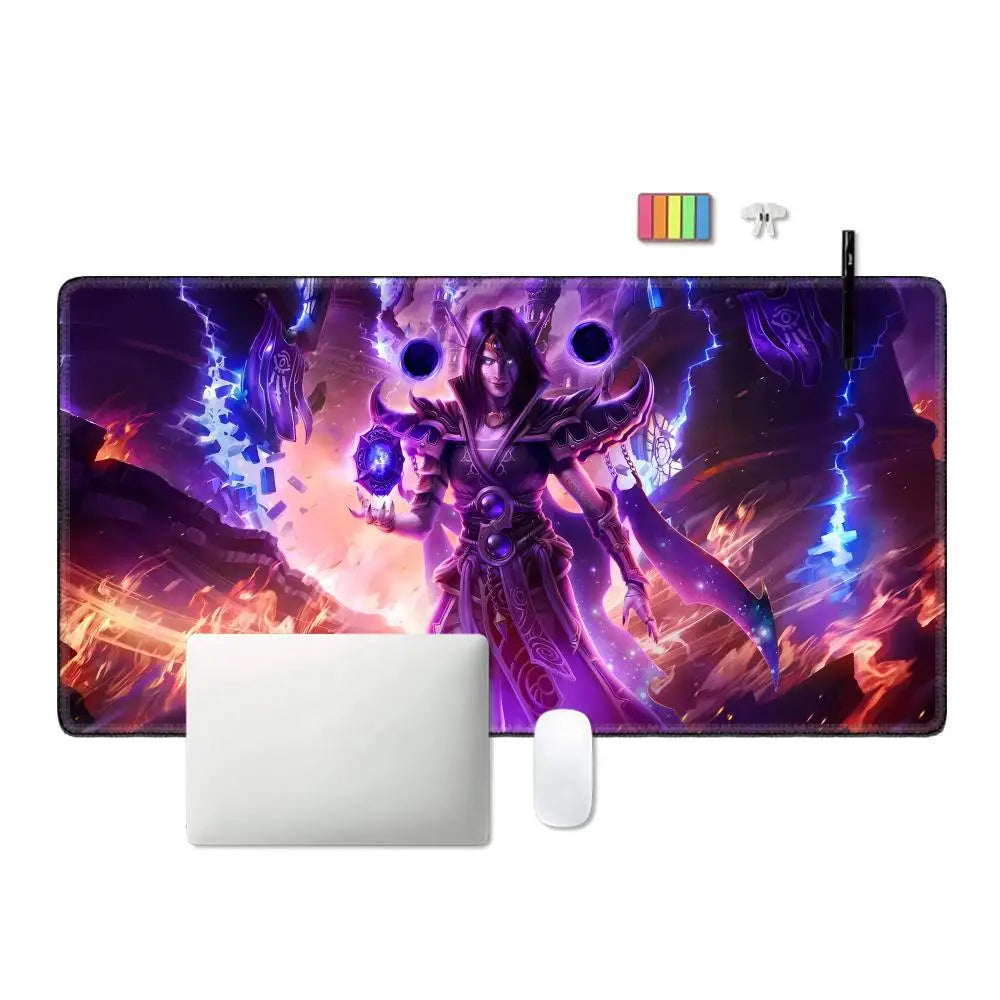 World Of Warcraft Game XXL Large Mouse pad Large Keyboard Desk Mat Gaming Mouse Pad Lock Edge Non-slip Table pad Mat HYBXAXC
