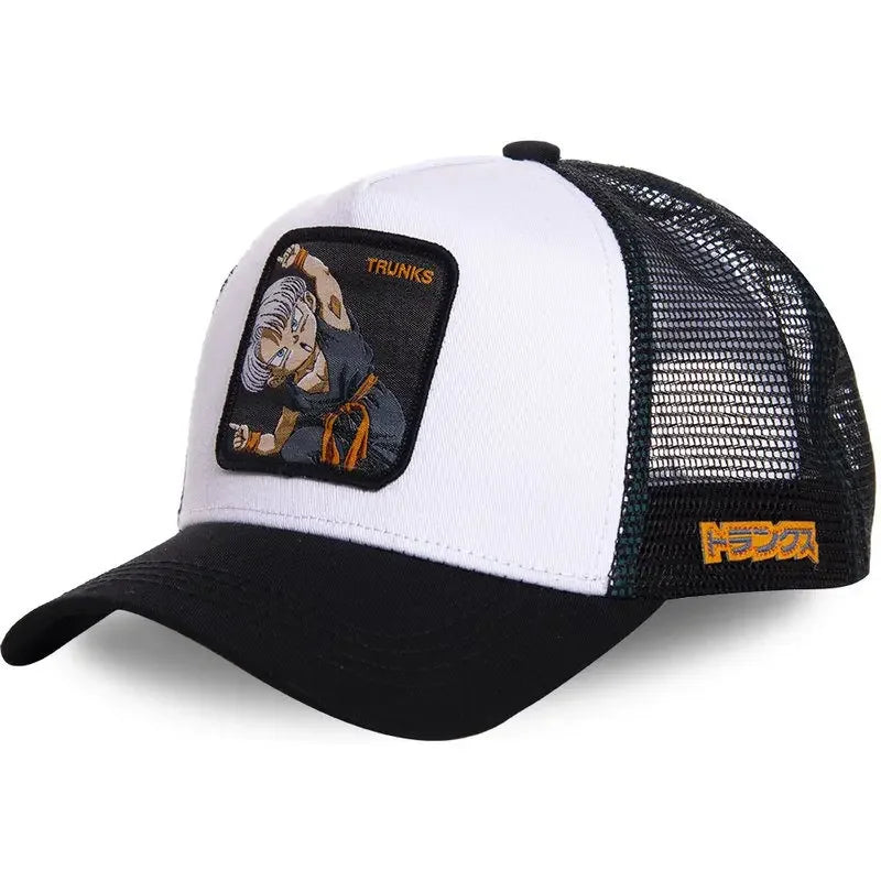 Dragon Ball Son Goku muška hip-hop kapa s letećim vrhom, ljetna kapa s izbočenim vrhom, muška kapa s vezom, kapa s mrežastim podstavom, podesiva trucker kapa, sunčana vizira