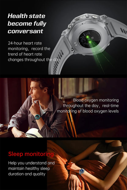 T-Rex 3 Military Smartwatch for Men  GPS Sports Tracker, 5ATM Waterproof, Heart Rate Monitor & Bluetooth Calling