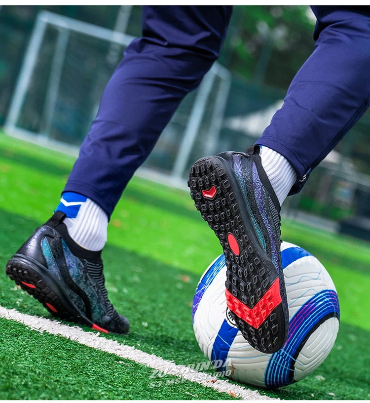 Men Professional Soccer Shoes FG/TF Football Boots Cleats Breathable Non-Slip Training Sneakers for Outdoor Grass Turf  Footwear