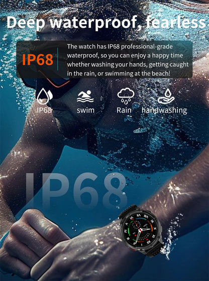 2026 T-Rex 3 Style Smartwatch for Men  1100mAh Battery, GPS, 10ATM Waterproof, Bluetooth Calling & Sports Tracker
