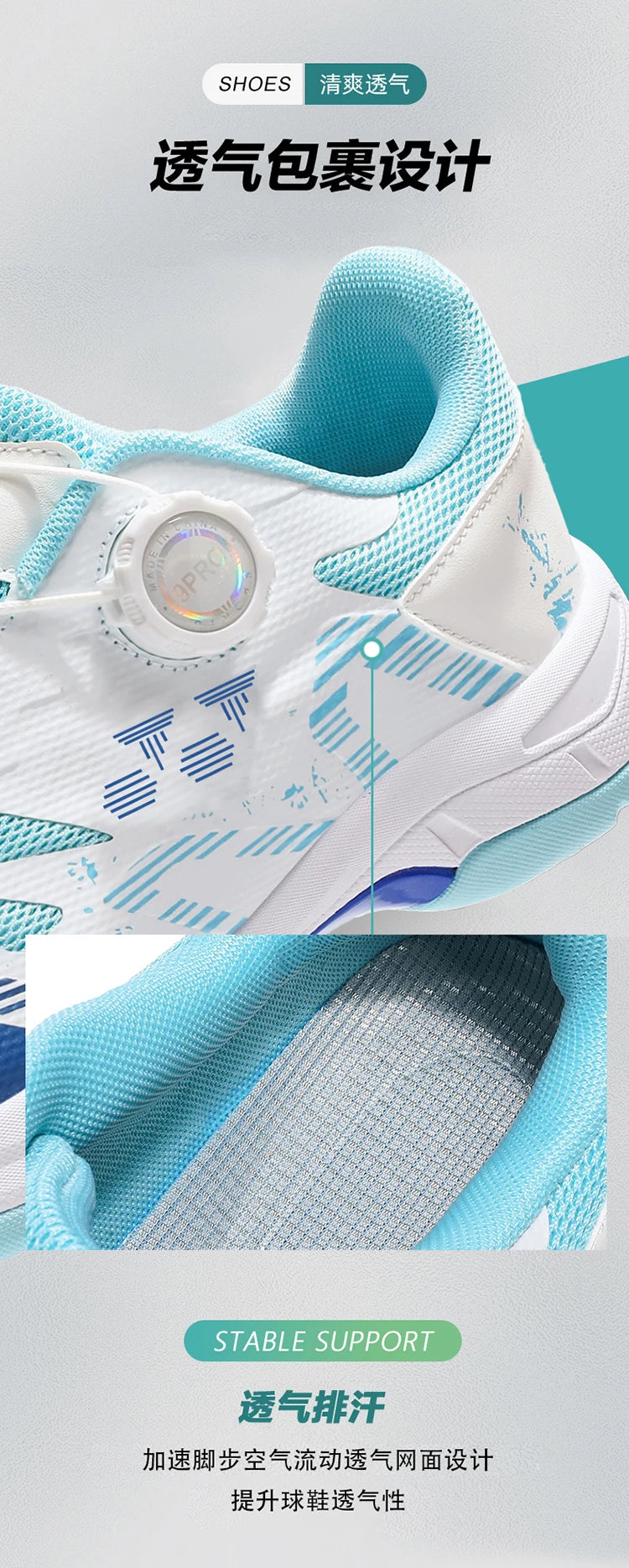 Badmintonschoenen voor heren, trainingssportschoenen voor binnen en buiten, antislip, slijtvast, mesh, ademend, tafeltennisschoenen