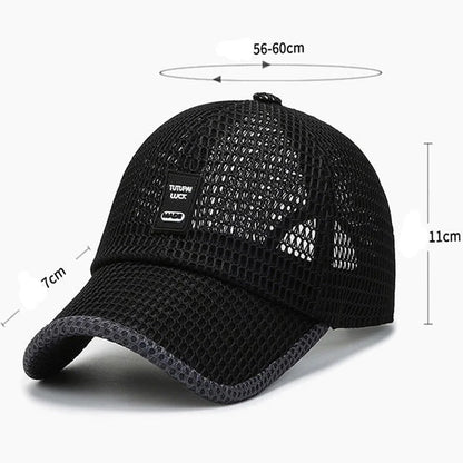 Zomer mesh-pet, baseballpet, ademend, voor buiten, verstelbaar met snapback, wandel- en vispet, voor dames en heren, cool, casual, sportief, fietspet