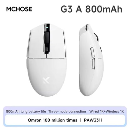 MCHOSE G3 V2 Pro Wireless Gaming Mouse Tri-Mode Bluetooth 800mAh Rechargeable Lightweight Customized Ergonomics Esports Mouse
