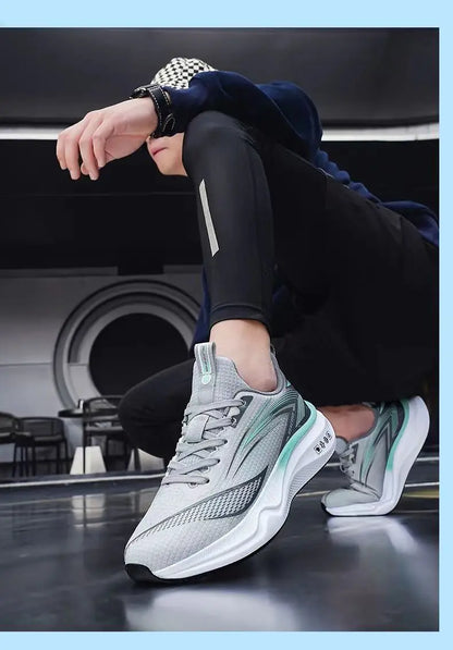 Men's breathable running shoes summer hot sale of the season, casual sporty fish thread soft bottom thick heel cross-border style