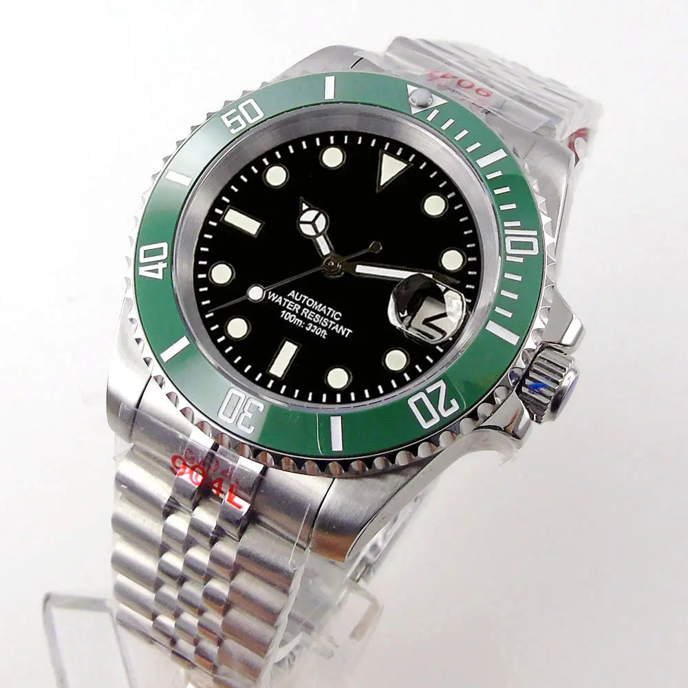 200m wasserdichte Miyota 8215 Automatikuhr für Herren, Taucheruhr, 40mm, mechanisches Uhrwerk, Leuchtanzeige, Jubilee-Armband, Glide-Lock-Schließe