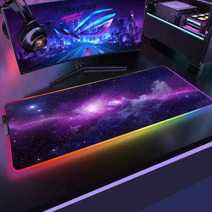 Velika RGB podloga za gaming miš, LED podloga za miš, gamerska podloga za stol, podloga za PC stol, RGB podloga za tipkovnicu XXL 90x40cm