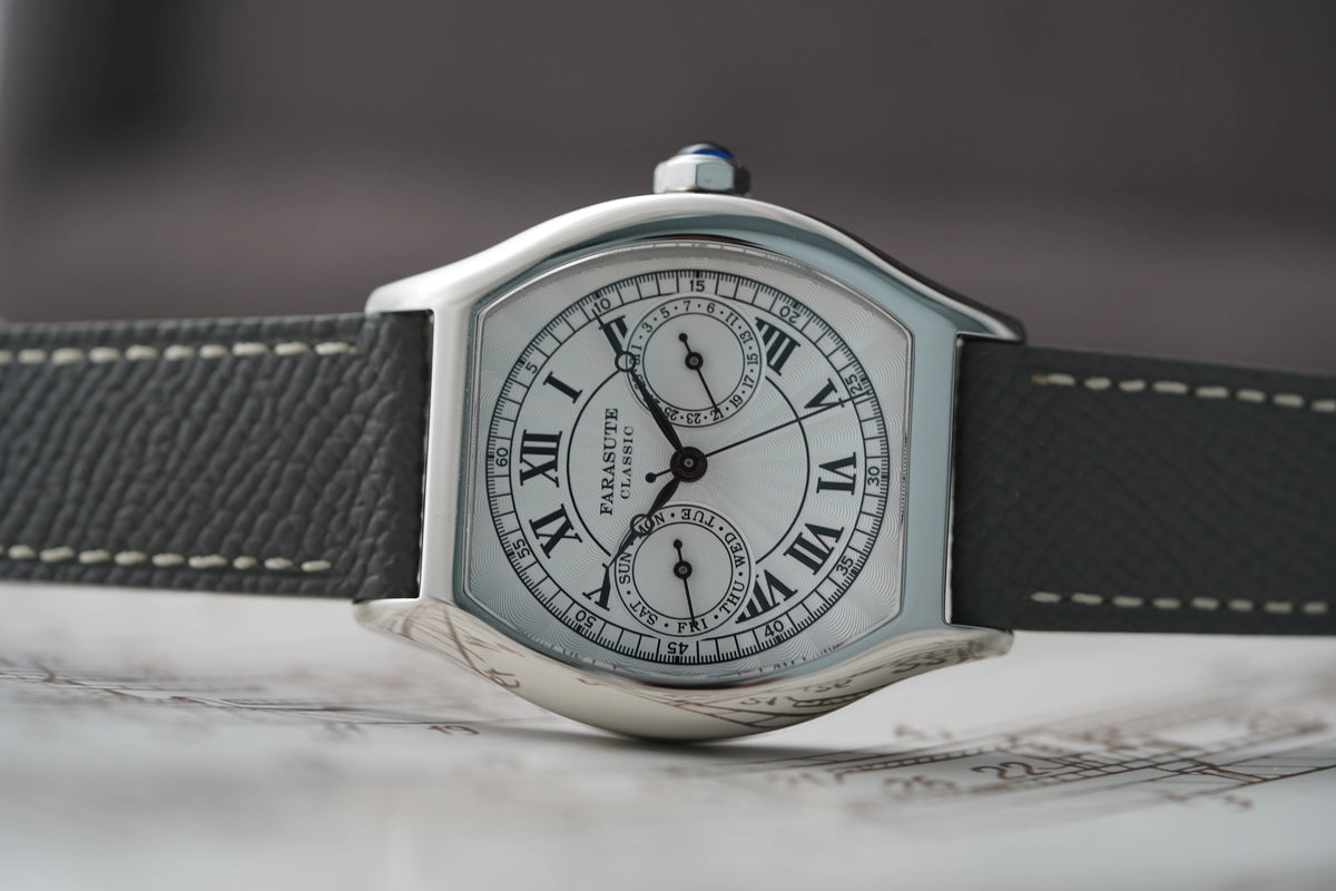 FARASUTE 36 mm-es luxus retro férfi kvarcóra VH64 szerkezetű, rozsdamentes acélból készült sportos divatóra zafírüveggel, vízálló Relogio