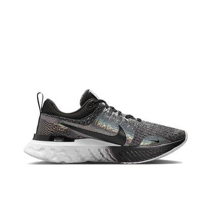 POIZON Nike React Infinity Run Flyknit 3 Premium 'Black Zebra Iridescent' Women's
