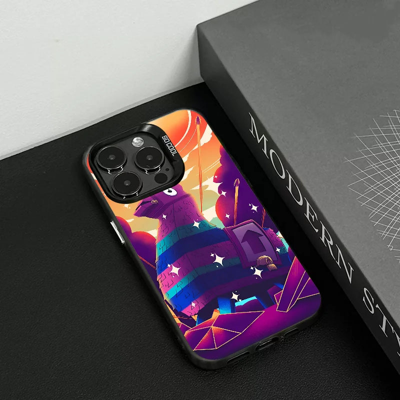 1 ks herní pouzdro F-fornite na telefon, pouzdro na telefon IMD, stříbrný kryt pro iPhone 16 15 14 13 12 11 Pro Max Plus