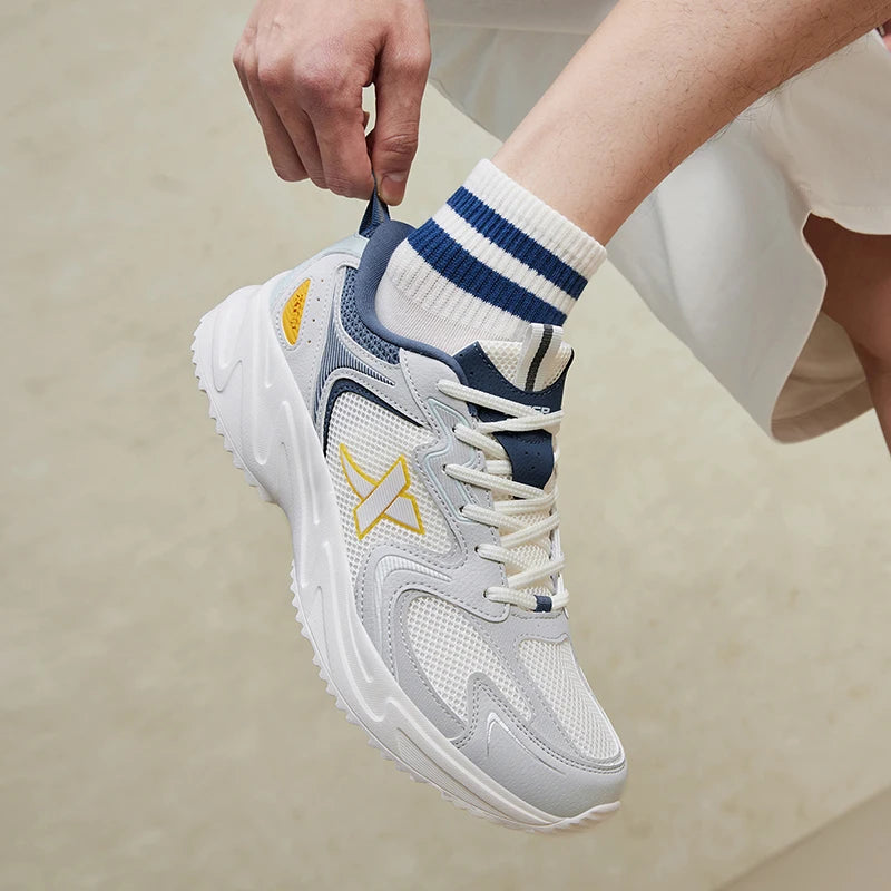 Zapatillas casuales Xtep para hombre, calzado deportivo de verano resistente, con cordones, antideslizante y resistente al desgaste para exteriores 876219320026