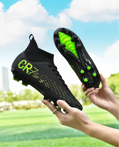 Chaussures de football professionnelles pour hommes, originales, respirantes, confortables, résistantes, pour terrain en herbe.