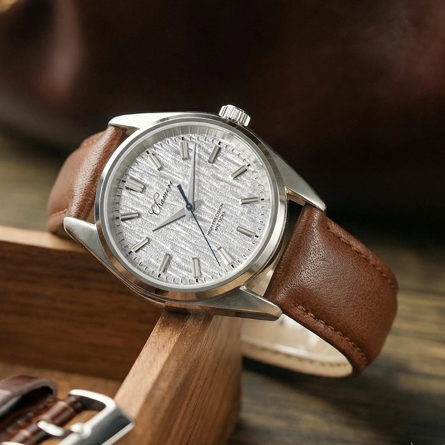 Chameri GS05 40mm Men Quartz Watch VH31 Sweep Second Movement Watches Sapphire Waterproof 100m Stainless Steel Wristwatch