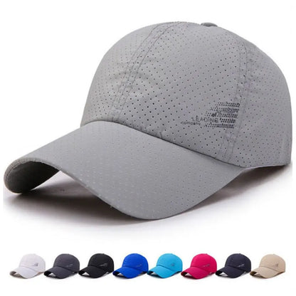 Casquette de baseball à séchage rapide - Casquette de sport d'extérieur en maille respirante pour homme - Casquette ajustable pour la randonnée, la pêche, le golf et la protection solaire