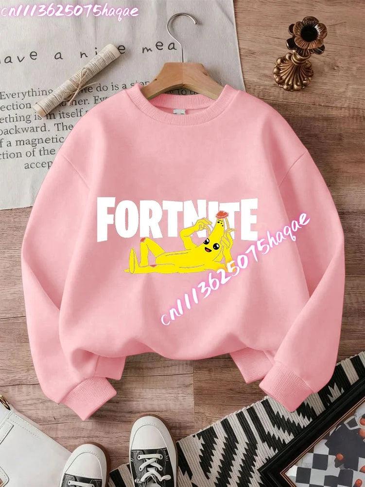 Neuer Fortnite-Kinder-Sweatshirt-Hoodie mit Cartoon-Spielcharakter-Print, lässiges Oberteil für Herbst und Winter, Baby- und Jungenbekleidung