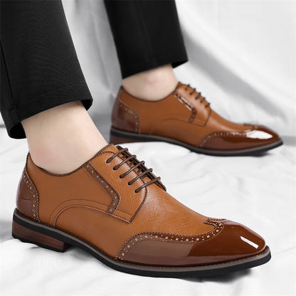 PU Leather Men's Oxford Shoes Heighten Formal Casual Shoes Business Male Suit Shoes New Design Derby Footwear Walking Sneakers