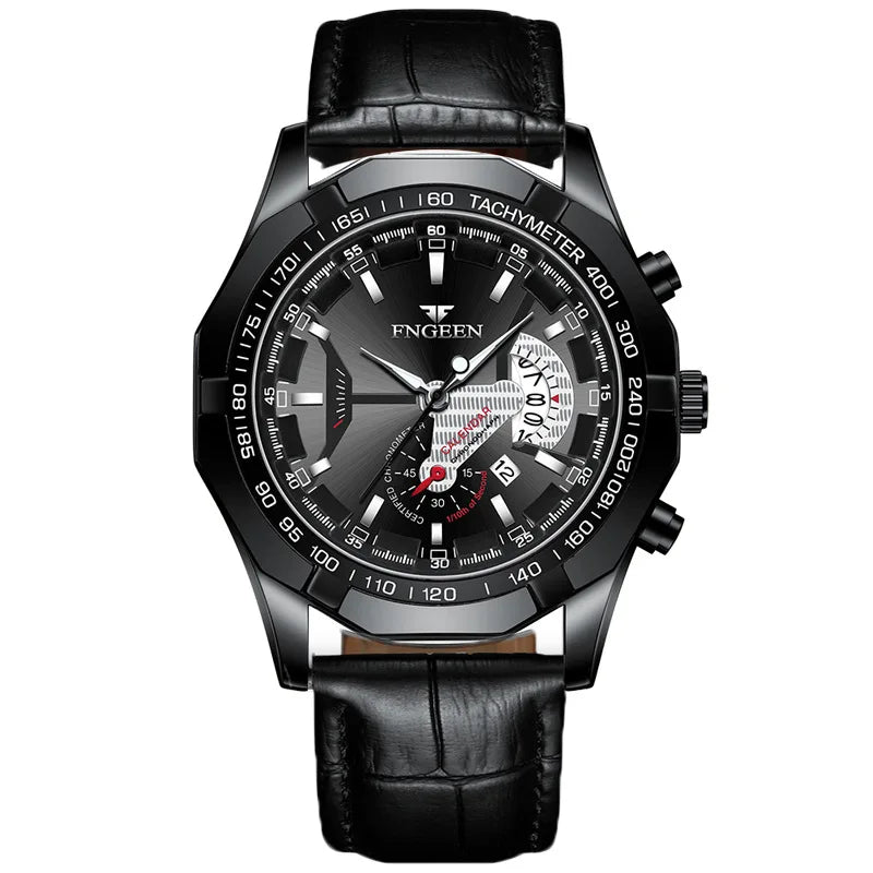 Orologio da polso al quarzo di lusso BINBOND da uomo, luminescente, impermeabile, con datario automatico, in acciaio inossidabile