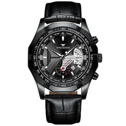 Orologio da polso al quarzo di lusso BINBOND da uomo, luminescente, impermeabile, con datario automatico, in acciaio inossidabile
