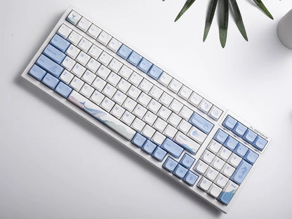 133 Keys XDA Profile Keycap Ocean Whale Theme PBT Keycaps For MX Switch Mechanical Keyboard Dye Sublimation Blue White Key Caps
