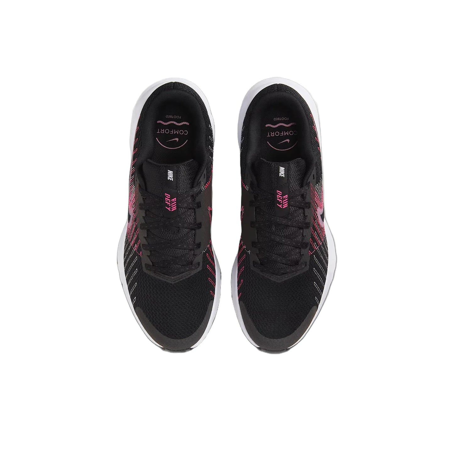 POIZON Nike Run Defy Black Hyper Pink Pink Foam Elemental Pink Women's