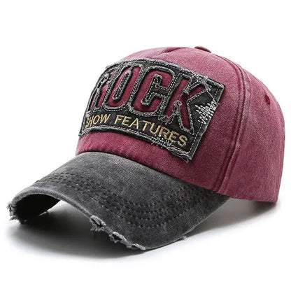 Vysoce kvalitní bavlněná baseballová kšiltovka s výšivkou ROCK pro muže a ženy, snapback kšiltovka pro outdoorový sport a ochranu před sluncem