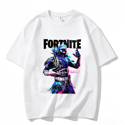 Fortnite Crew Neck T Shirt Unisex Adult Game Dance Fashion New Pure Cotton Short Sleeve Tops Perfect for Casual Wear Vacations