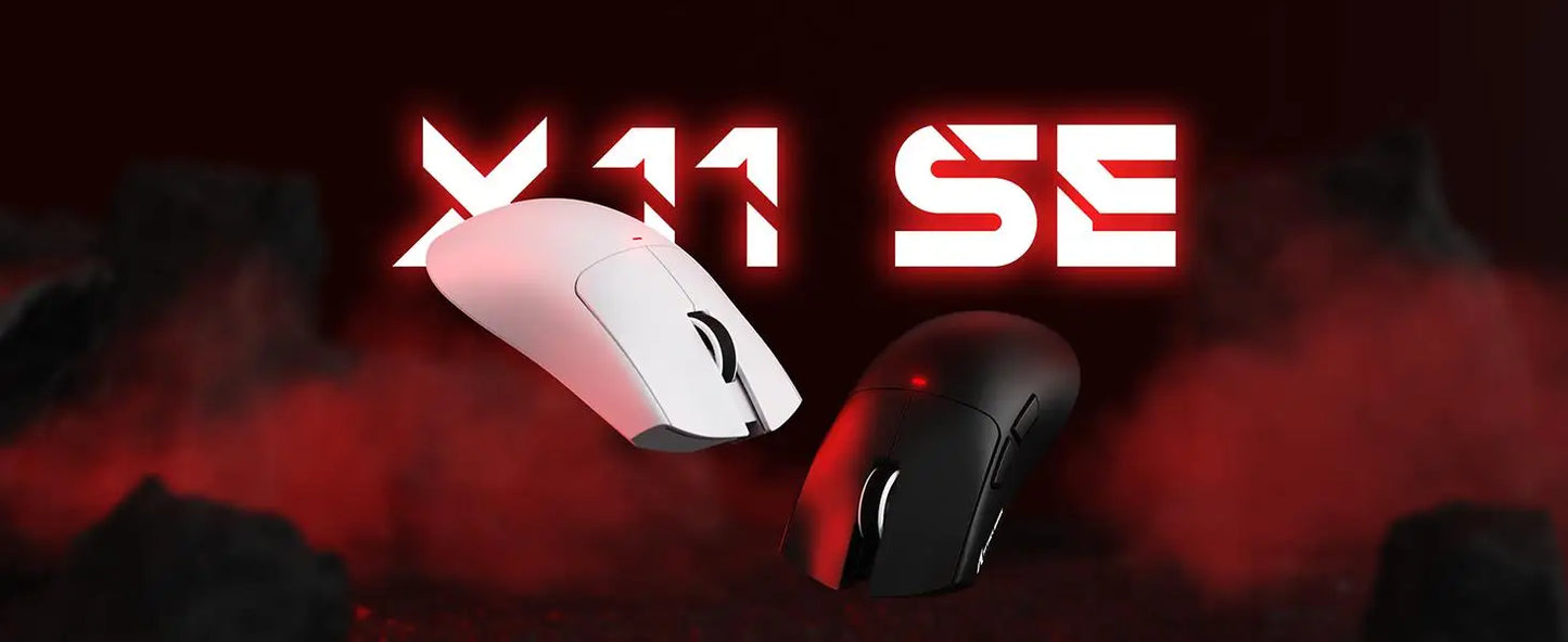 ATTACK SHARK X11SE trådløs gamingmus, tri-mode, 63g superlet med PAW3311-sensor, 22000 DPI, 300mAh batteri, dobbelt driver