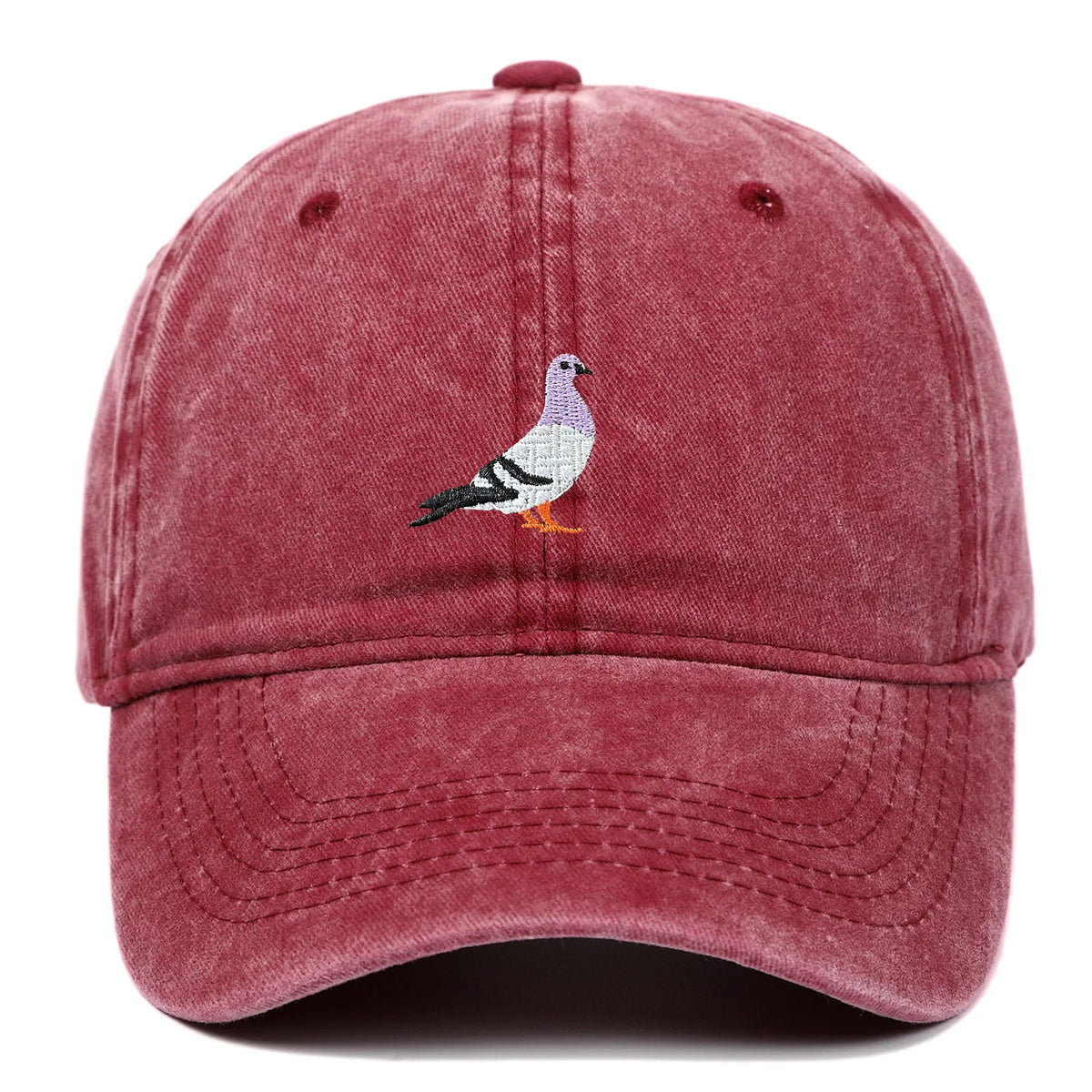 Spring New Pigeon Embroidery, Water Wash, Sun Protection Sun Hat for Men and Women Outdoor Sports, Fishing, Sun Protection Baseb