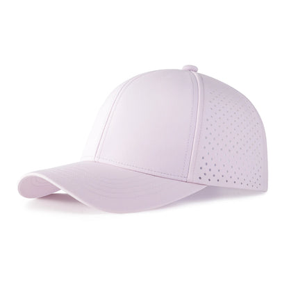 VOBOOM Șapcă de baseball pentru bărbați, cu uscare rapidă, din plasă tăiată cu laser, cu bor curbat, tip snapback, pentru alergare în aer liber și călătorii, negru