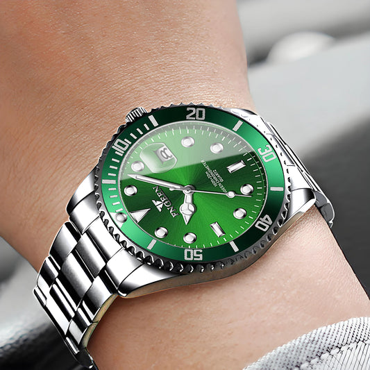 Orologio da polso al quarzo FNGEEN Son Brand di BINBOND con bracciale in acciaio inossidabile da uomo, luminescente e impermeabile, di lusso.