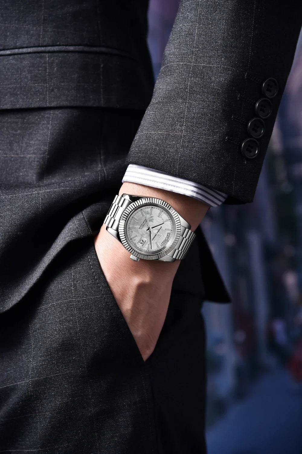 Montre PAGANI DESIGN DD40 pour homme – Modèle en or rose, montre-bracelet mécanique de luxe, mouvement automatique, verre saphir avec traitement antireflet, étanche
