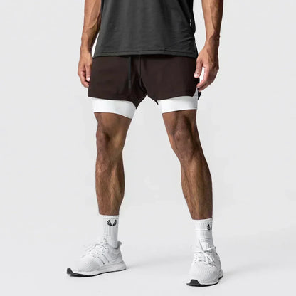 Dragon Ball Men's Shorts Double Layer 2-in-1 Pants Broly Japanese Anime Summer and Autumn Fake Two-piece Fitness Gym Sweatpants