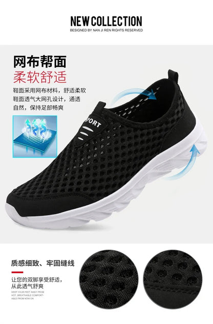 YRZL Lightweight Men Casual Shoes Breathable Slip on Male Casual Sneakers Anti-slip Men's Flats Outdoor Walking Shoes Size 39-46