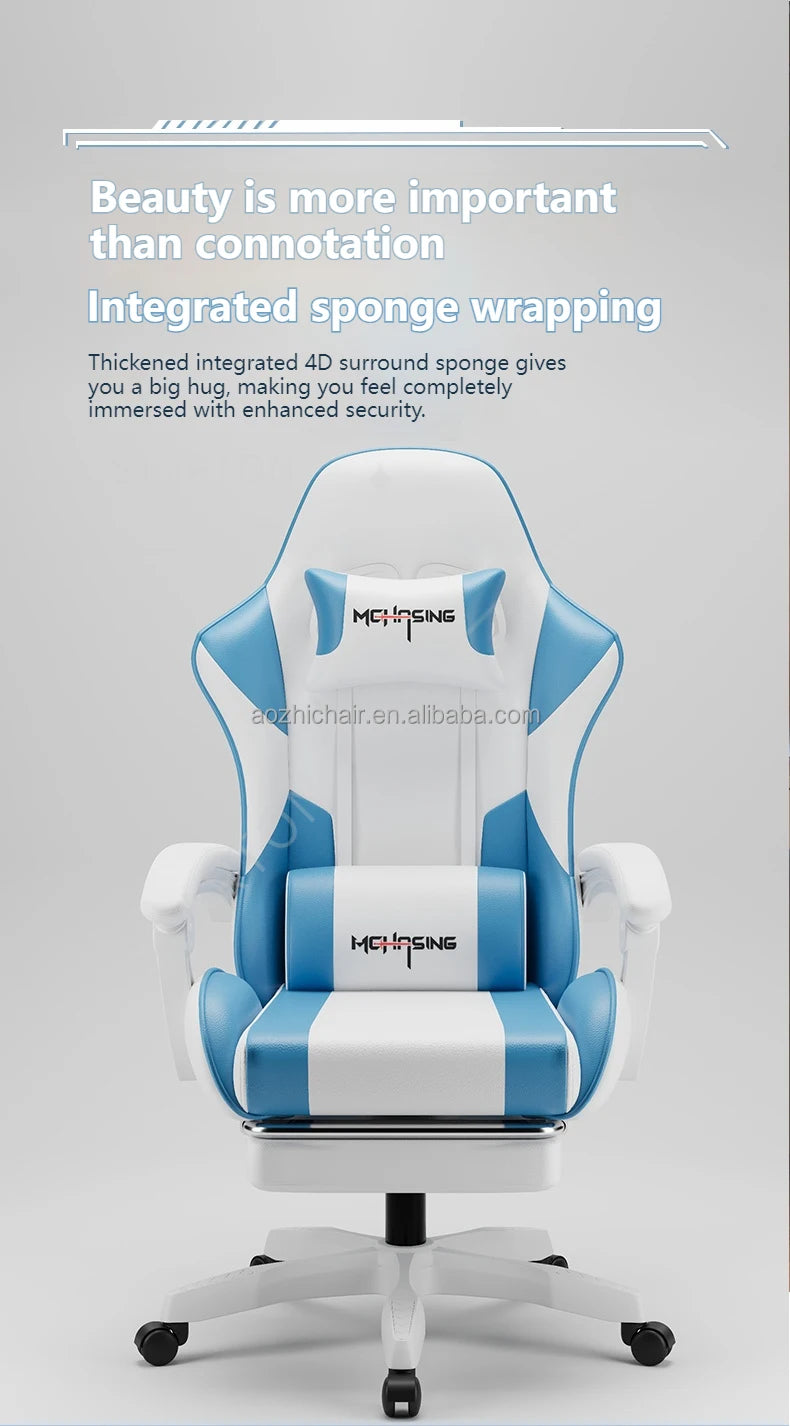 Ergonomická moderní otočná židle pro kancelář i domov – e-sportovní herní židle s kolečky v otočném stylu, počítačová herní židle