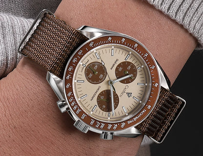 CADISEN Új férfi karórák Luxus kvarc karóra férfiaknak Zafír AR bevonatú üveg Vászon VK68 Speed Chronograph Automatikus