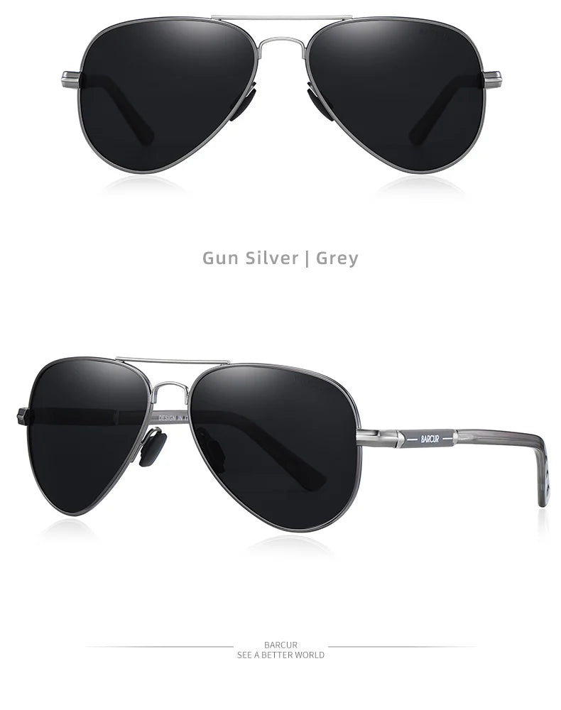 BARCUR polarizált férfi napszemüveg, pilóta napszemüveg férfiaknak, kiegészítők, vezetéshez, horgászathoz, túrázáshoz, szemüveg, Oculos, Gafas De Sol